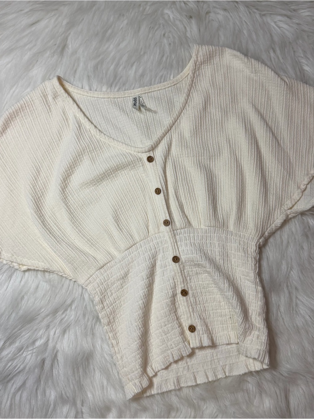 Mudd Cream Blouse Top